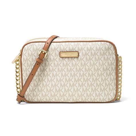 michael kors vanilla signature handbag|Michael Kors vanilla crossbody bag.